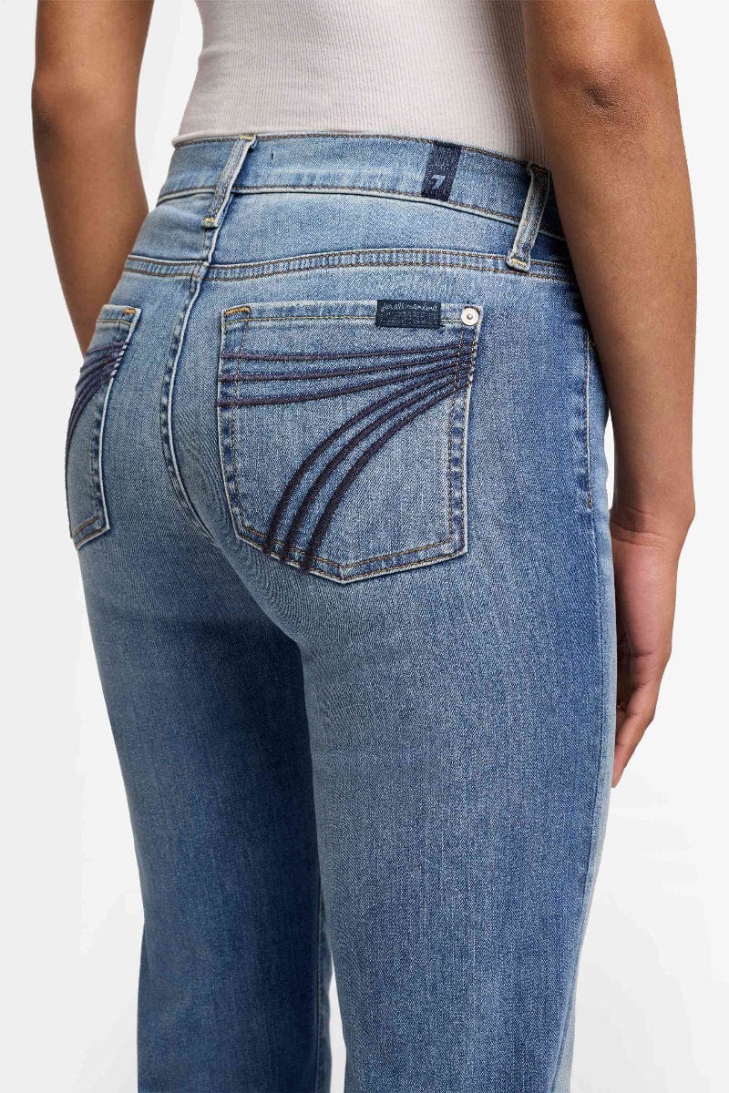 7FAMK Womens Jeans 23R / Authentic Light Update 7 For All Mankind Jeans Womens Dojo Mid Rise Flare Slim Illusion