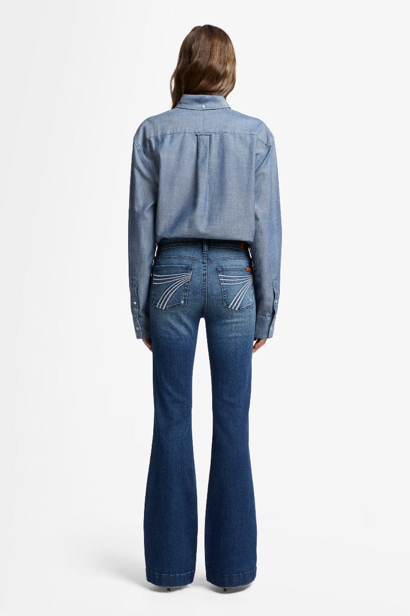 7FAMK Womens Jeans 7 For All Mankind Jeans Womens Dojo Mid Rise Flare