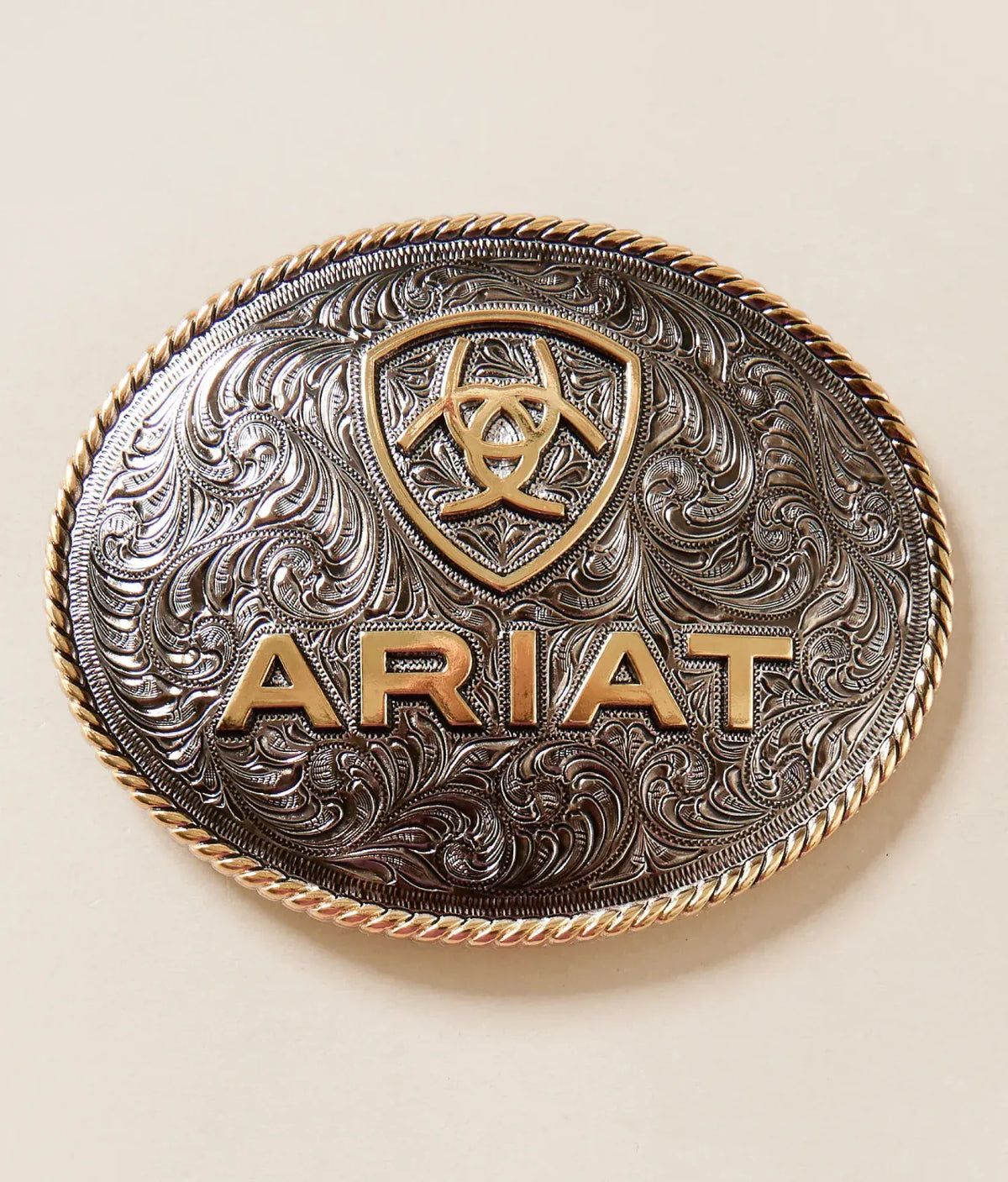 Ariat Belt Accessories L / Silver/Gold Ariat Belt Buckle Oval Rope Edge