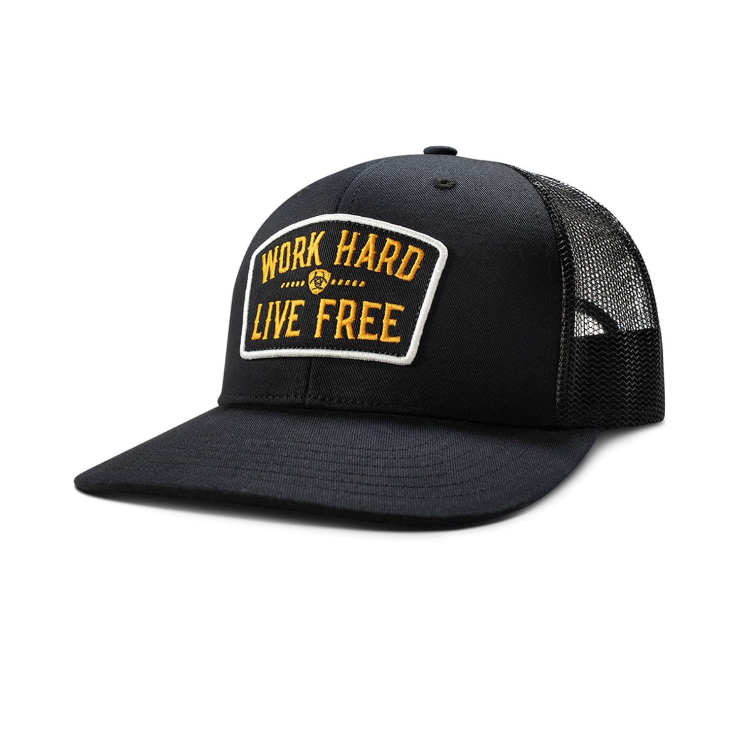 Ariat Caps Black Ariat Cap Work Hard Live Free Patch