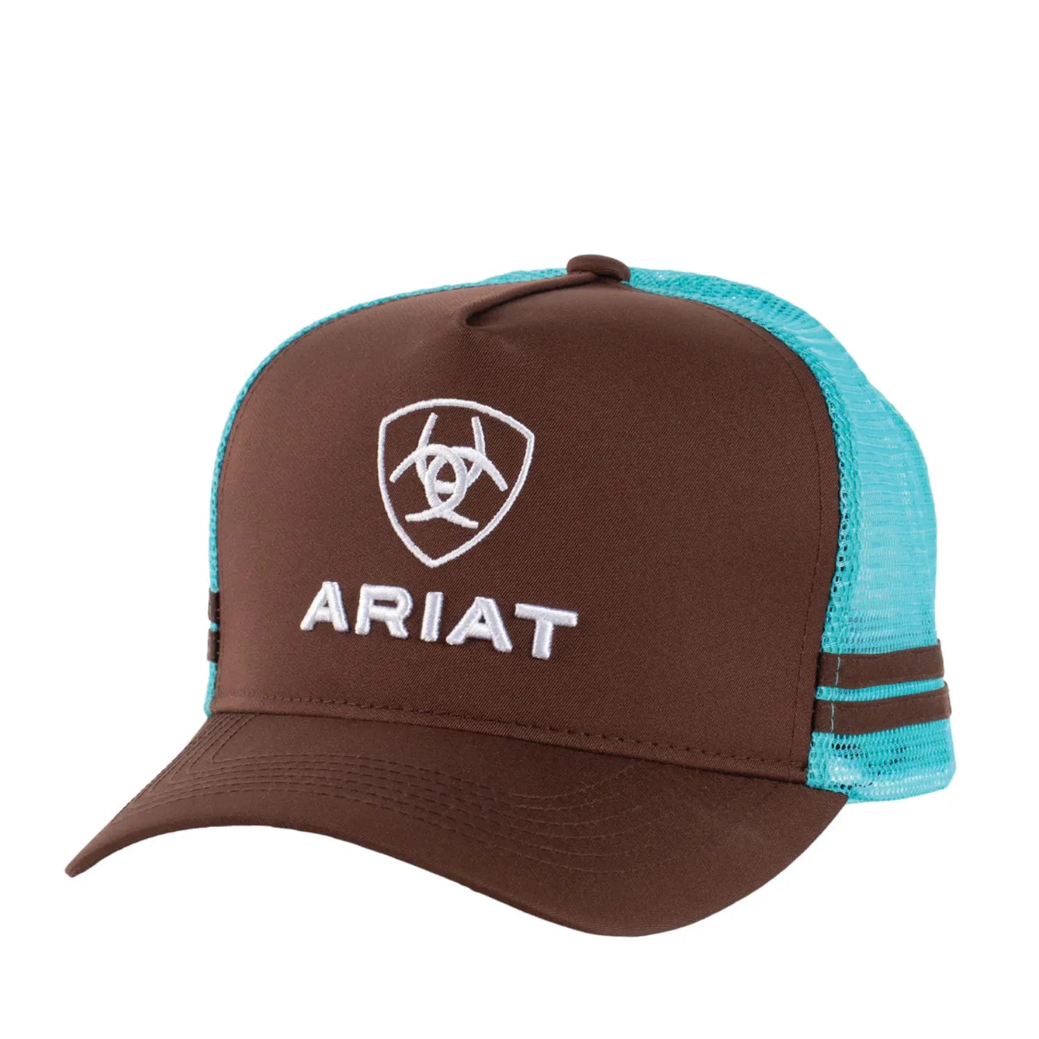 Ariat Caps Brown/Turquoise Ariat Cap Trucker Stacked Logo