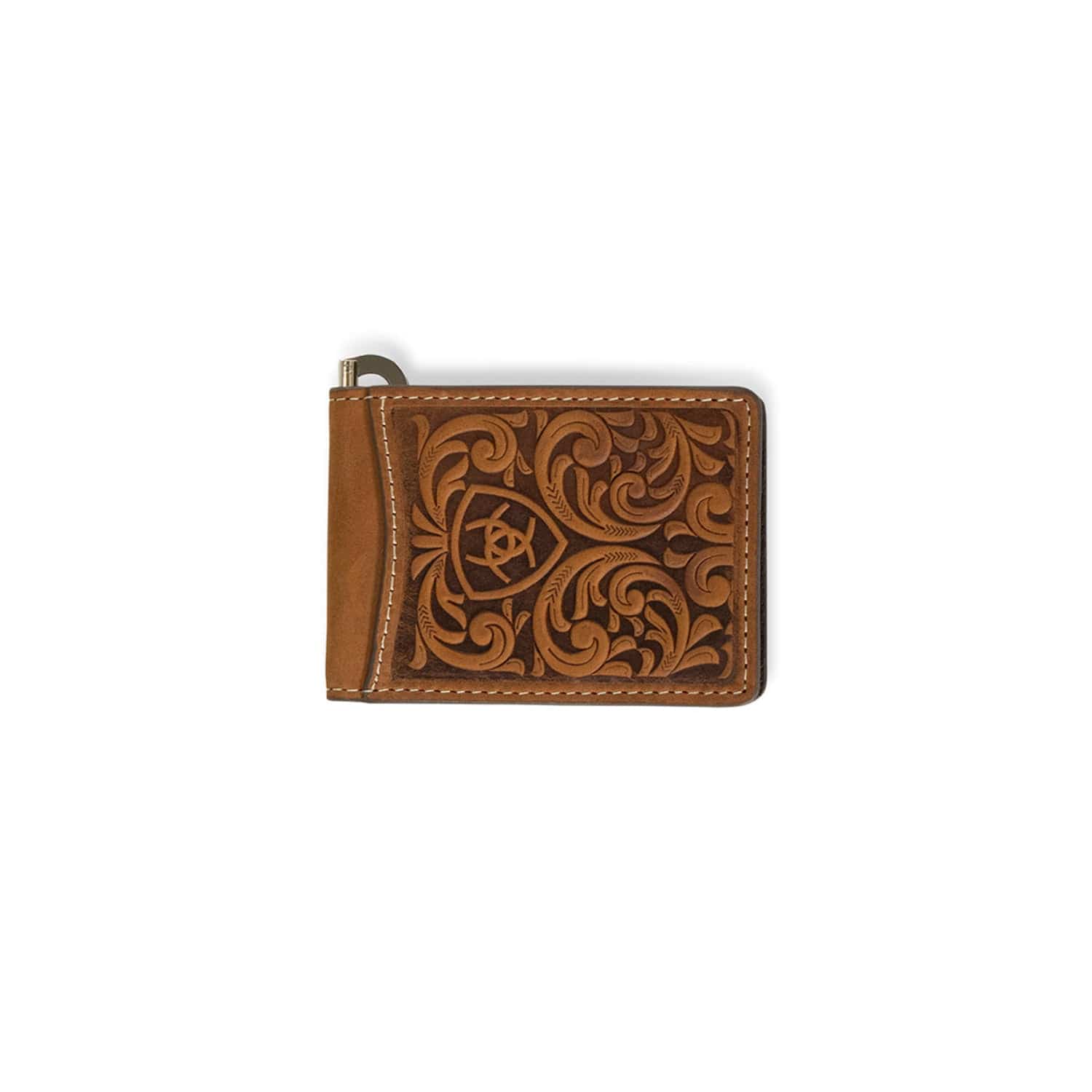 Ariat Handbags - Wallets Brown Ariat Wallet Bi Fold Scrolling Embossed with Money Clip