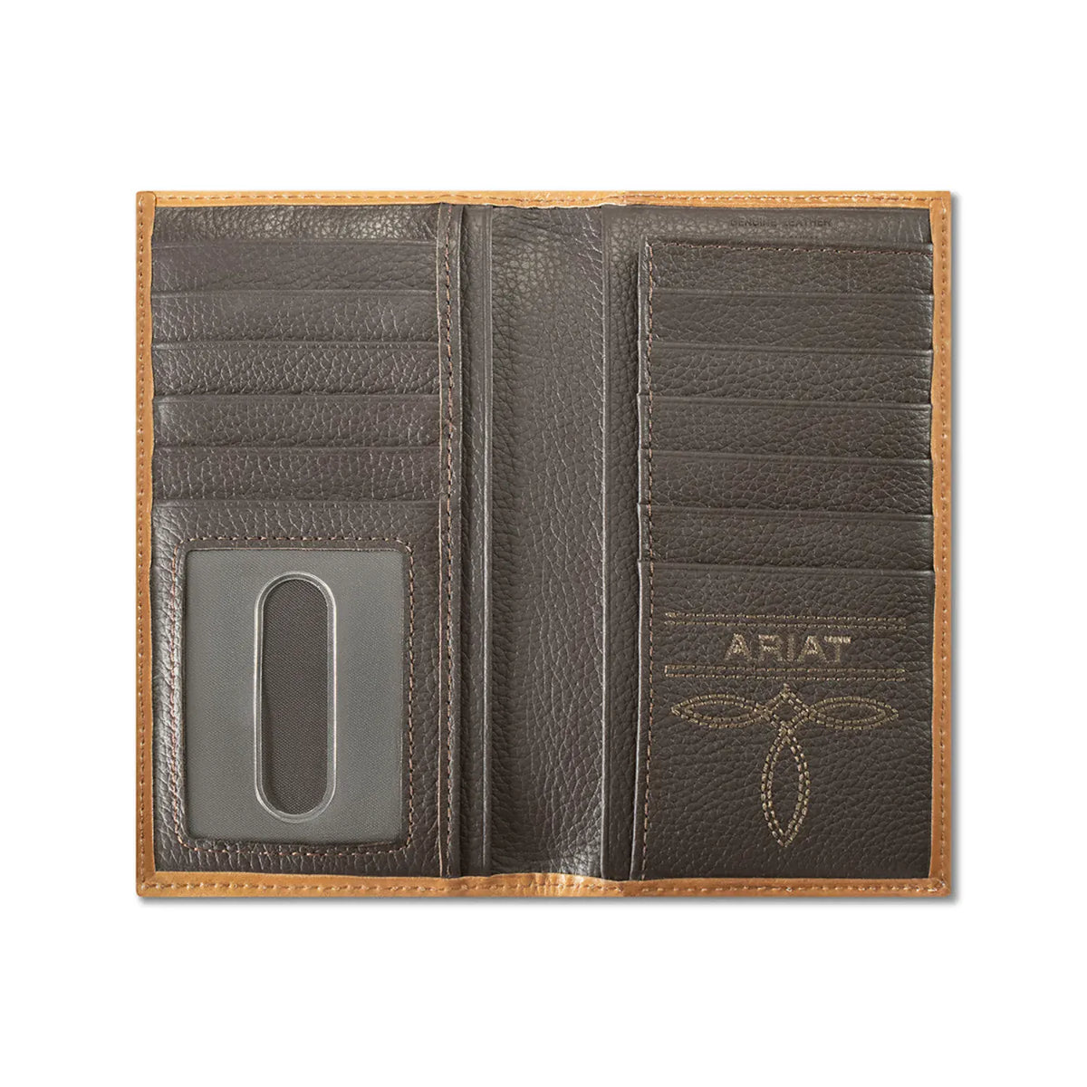 Ariat Handbags - Wallets Tan Ariat Wallet Rodeo Basket Weave Floral Shield