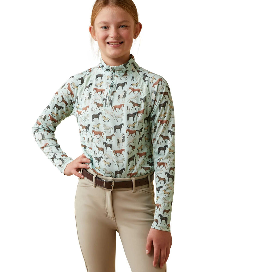 Ariat Kids Riding Tops & Jackets S / Aqua/Print Ariat Sunstopper 2.0 Youth (10043605)