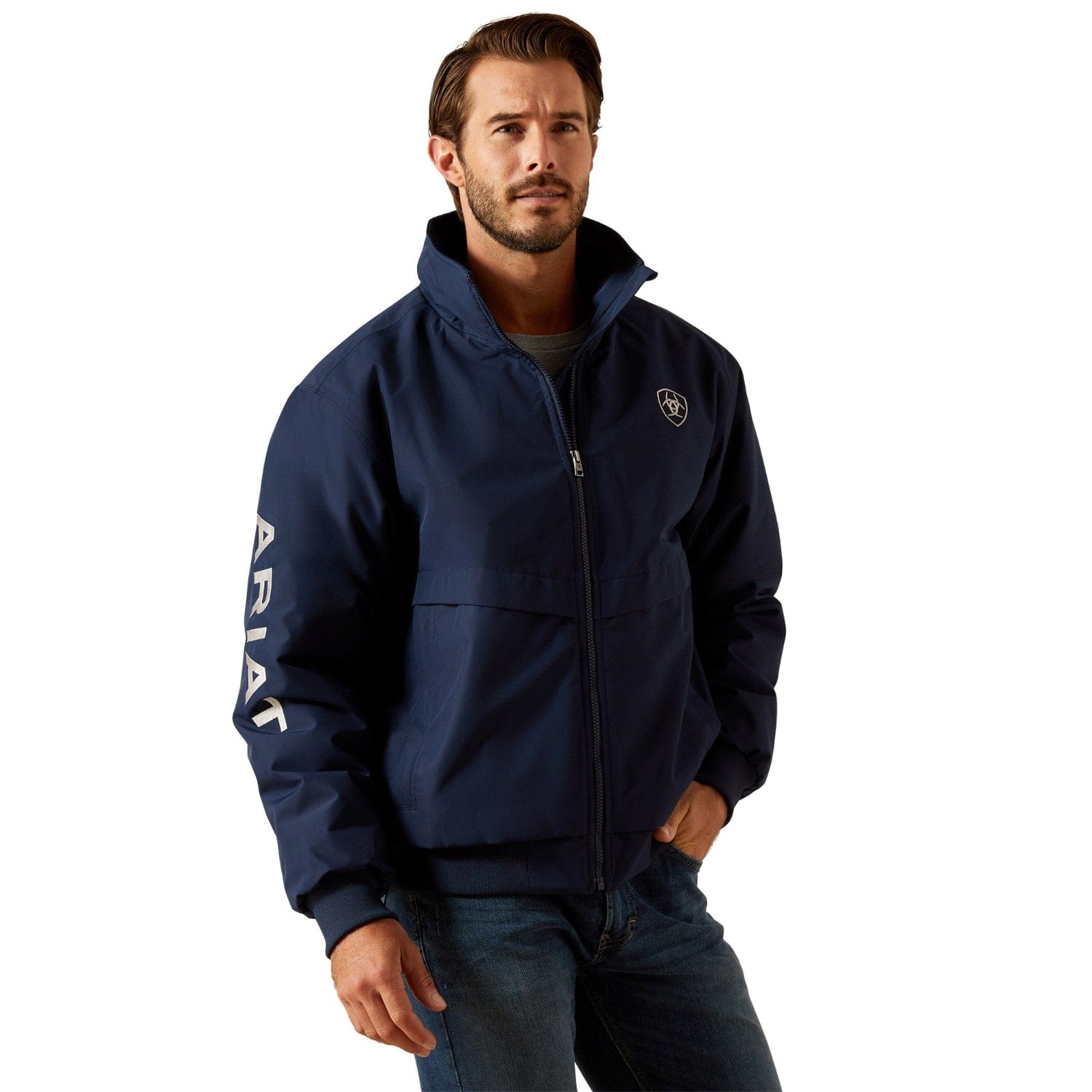 Ariat Mens Jumpers- Jackets - Vests S / Navy Ariat Jacket Mens Stable 2.0 Insulated