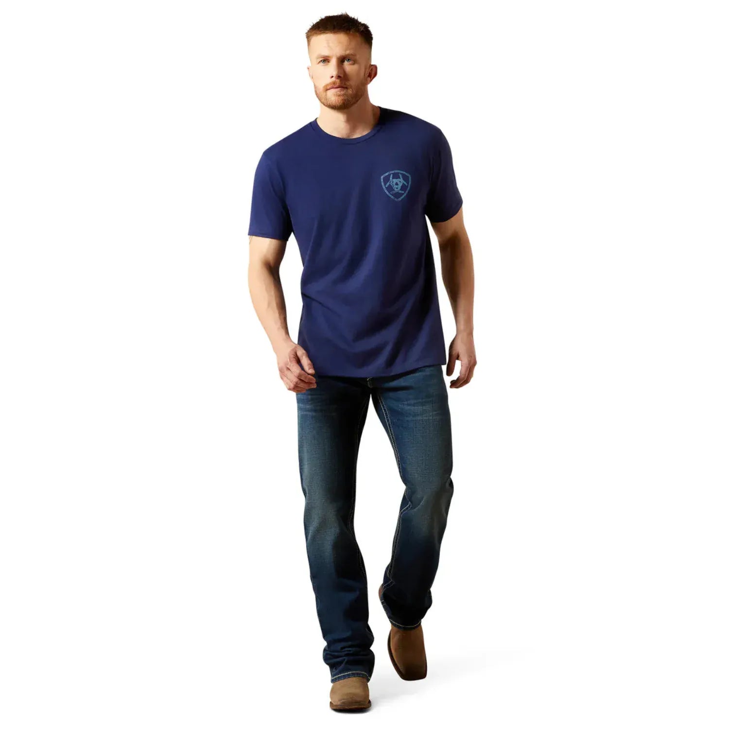 Ariat Mens Shirts Ariat Tee Mens New Vertical Logo