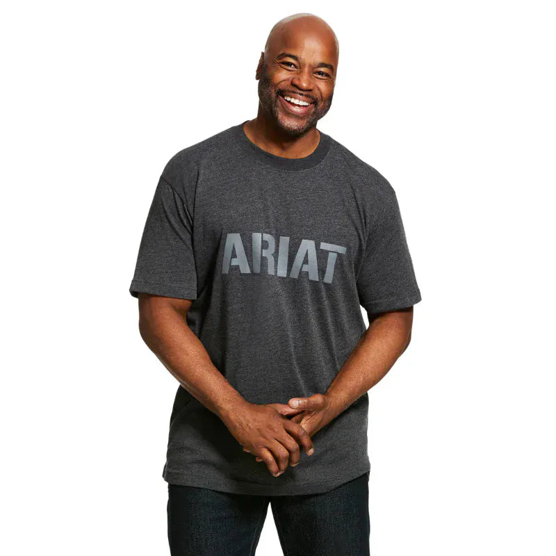 Ariat Mens Shirts M / Charcoal Heather Ariat Tee Mens Rebar Cotton Strong