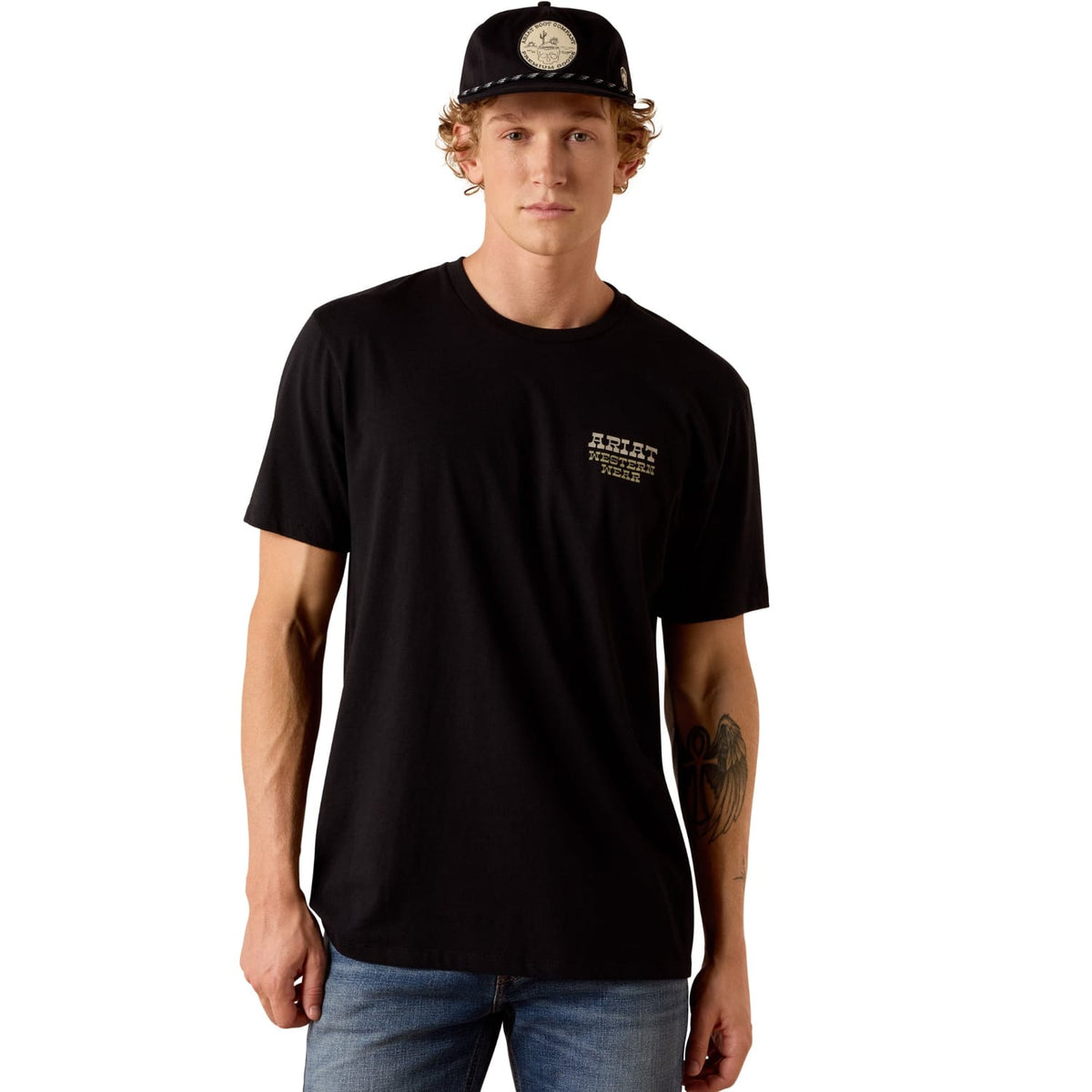 Ariat Mens Shirts S / Black Ariat Tee Mens Country & Western Lockup