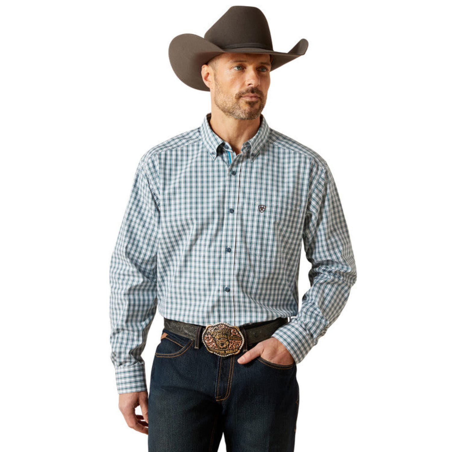 Ariat Mens Shirts S / Dark Teal Ariat Shirt Mens Pro Series Townes Classic Fit