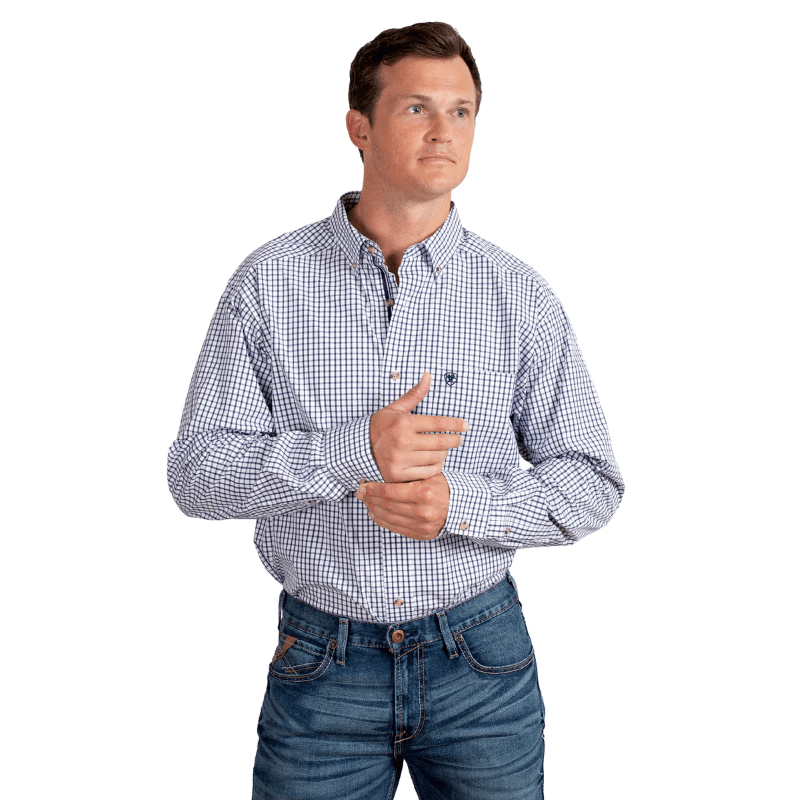 Ariat Mens Shirts S / Navy Check Ariat Shirt Mens Pro Series Cliff