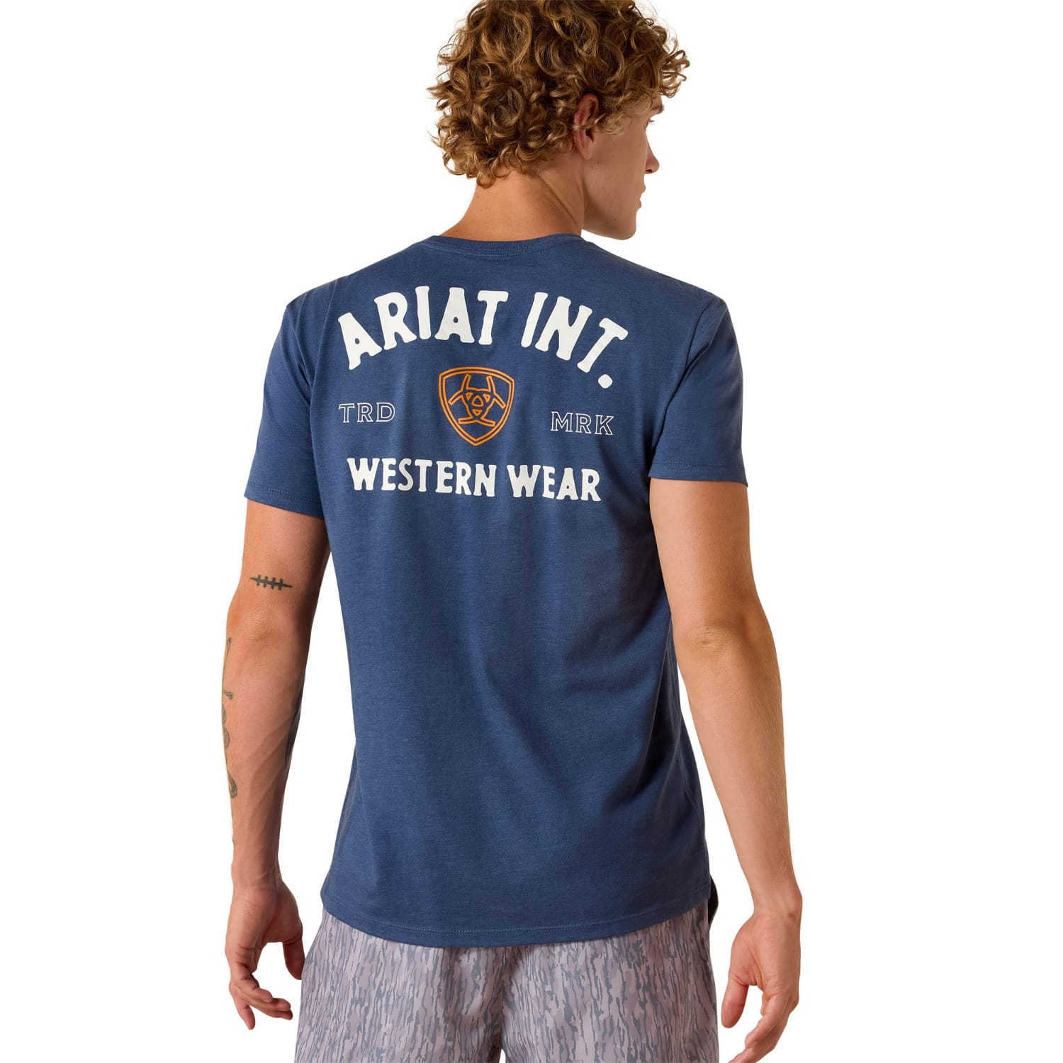 Ariat Mens Shirts S / Navy Heather Ariat Tee Mens Outline Shop