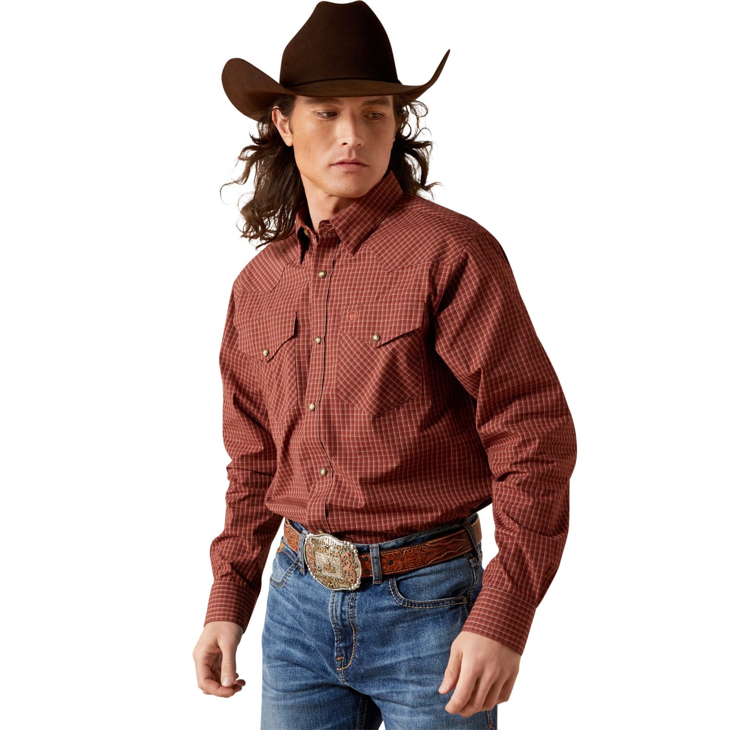 Ariat Mens Shirts S / Red Ariat Shirt Mens Pro Series Fabian Fitted Snap
