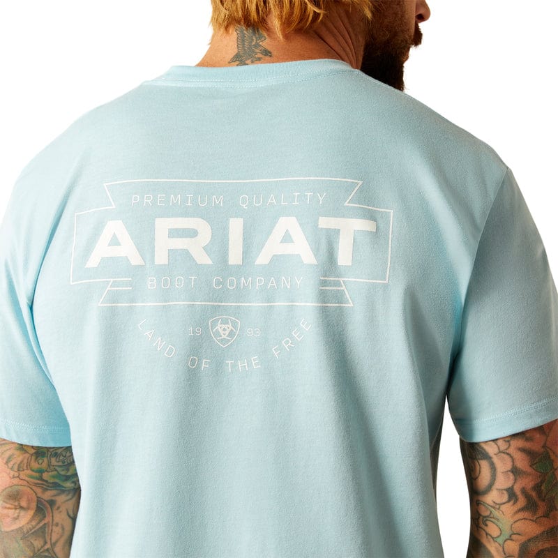 Ariat Mens Shirts S / Sky Blue Heather Ariat Tee Mens Southwest Simple