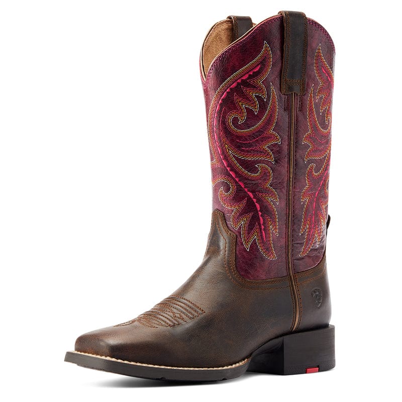 Ariat Womens Boots & Shoes Worn Mocha/Raspberry / WMN 7.5 Ariat Boots Womens Round Up Back Zip