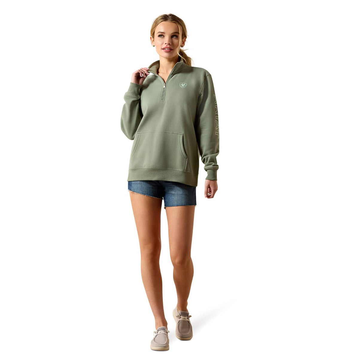 Ariat Womens Jumpers- Jackets - Vests Ariat Jumper Womens Foundation Logo 1/2 Zip