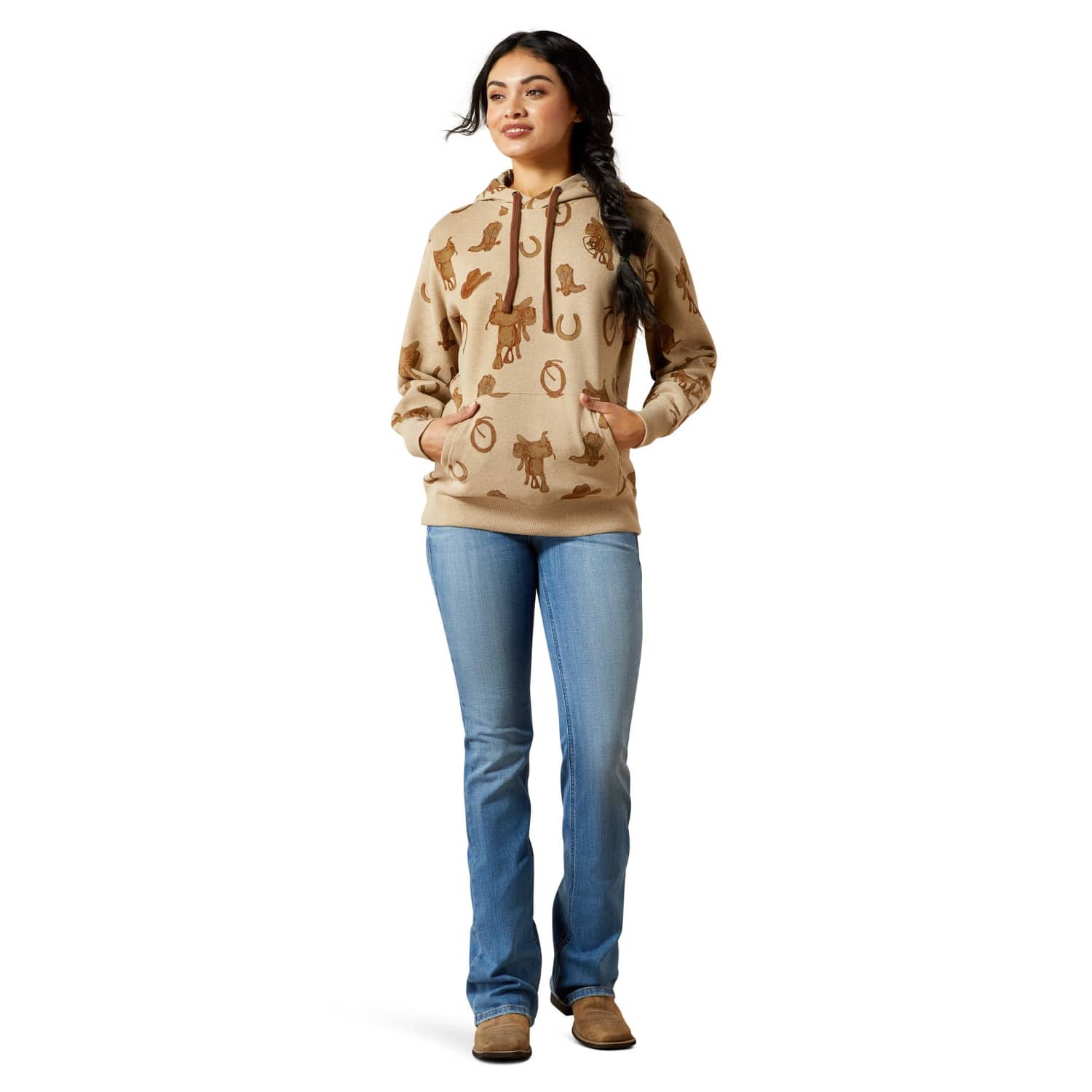 Ariat Womens Jumpers- Jackets - Vests Ariat Jumper Womens Logo 2.0 Savannah Print