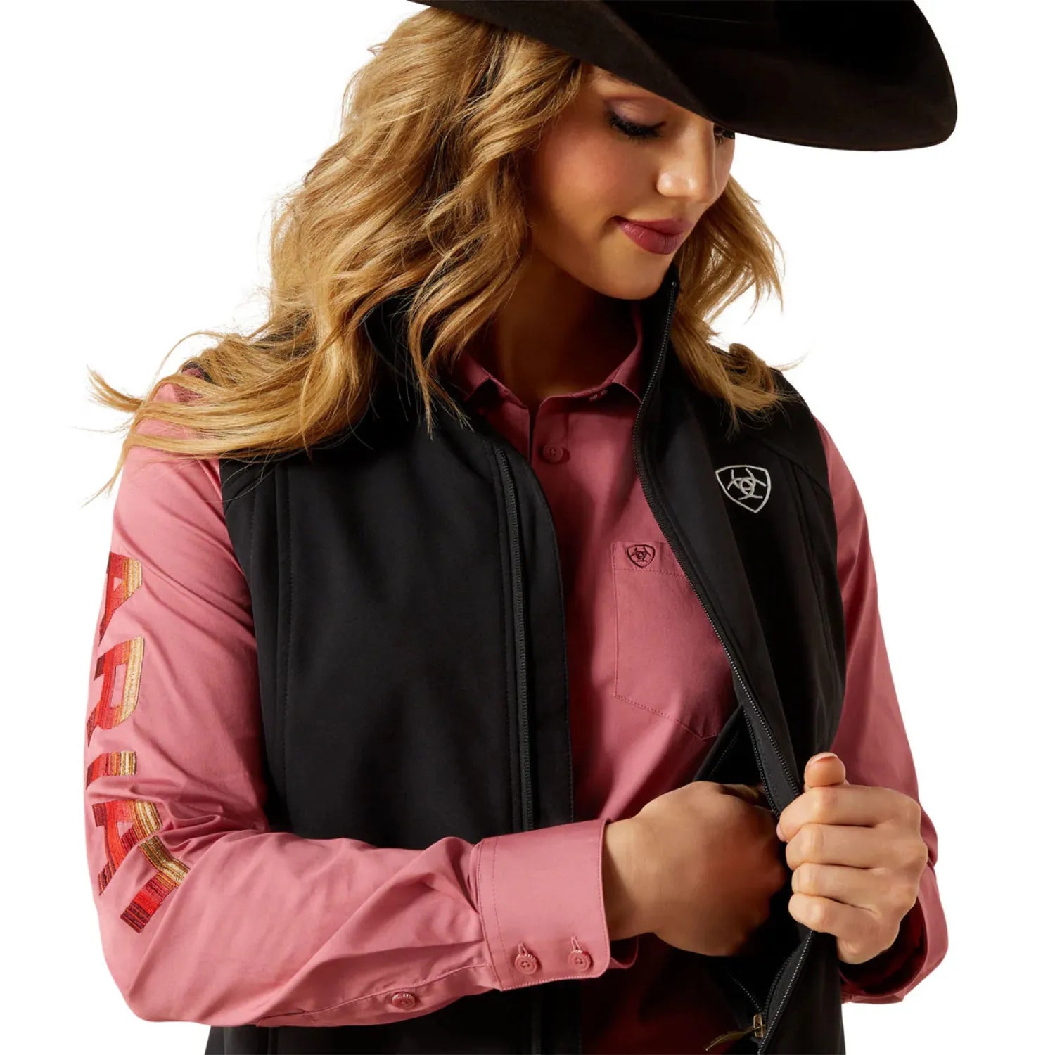 Ariat Womens Jumpers- Jackets - Vests Ariat Vest Womens Logo Softshell