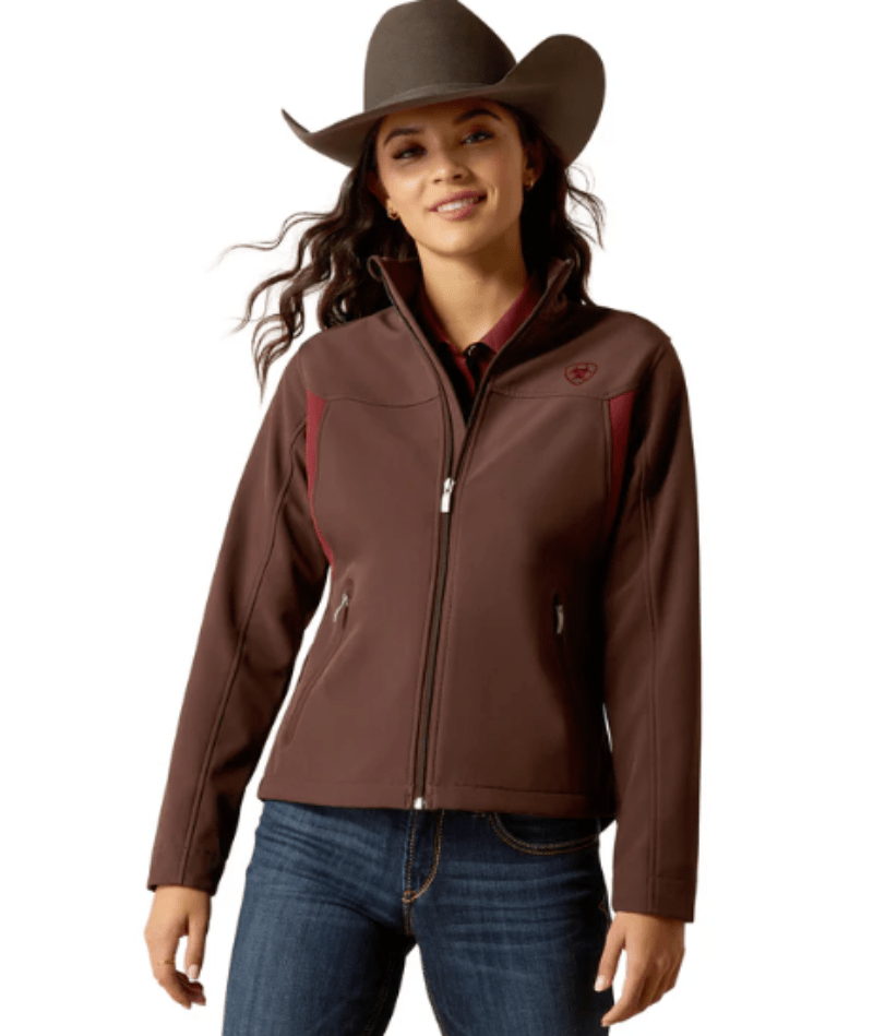Ariat Womens Jumpers, Jackets & Vests XS / Chocolate Plum/Tawny Port Ariat Jacket Womens New Team Softshell