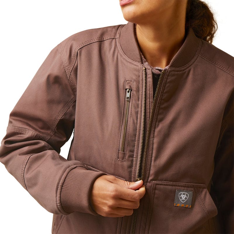 Ariat Womens Jumpers, Jackets & Vests XS / Peppercorn Ariat Jacket Womens Rebar Duracanvas Bomber