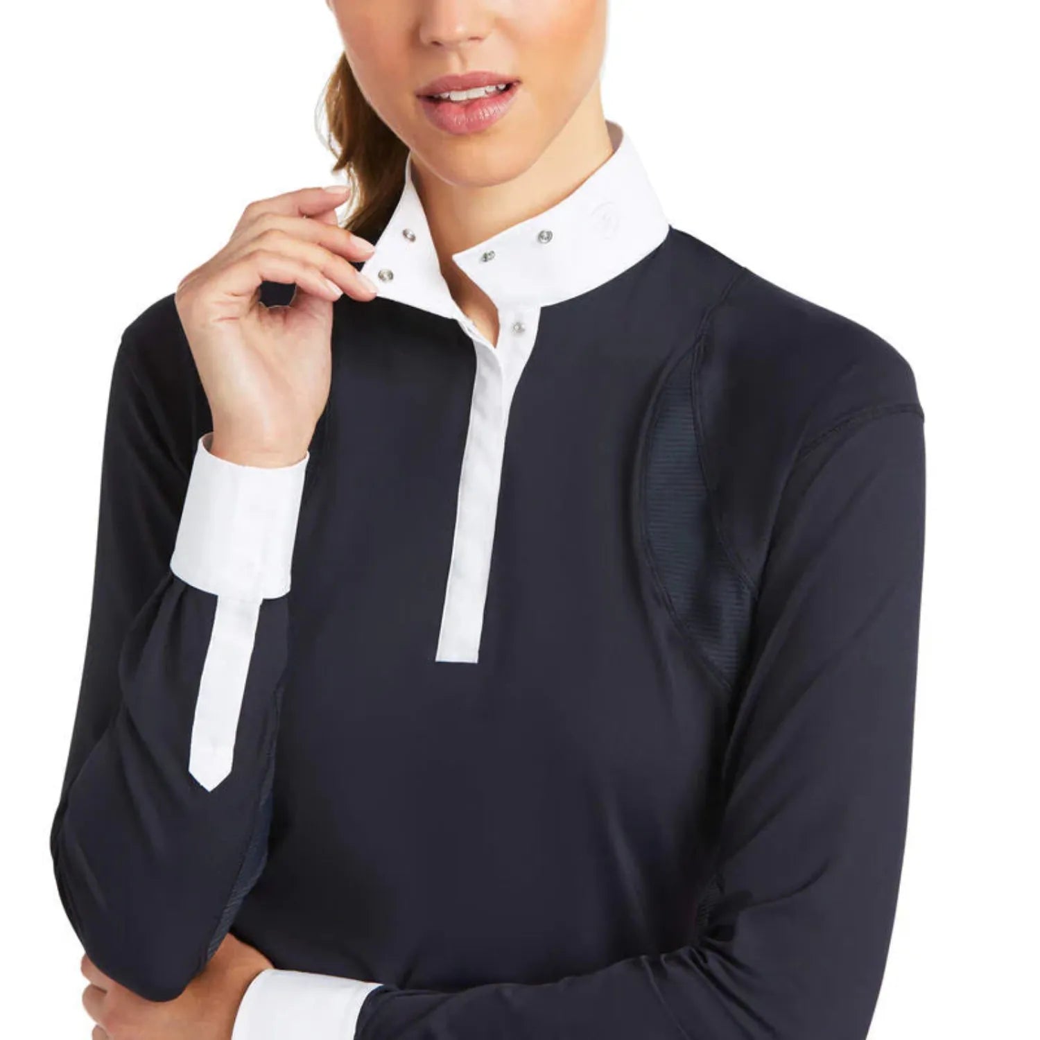 Ariat Womens Riding Tops - Jackets Ariat Top Womens Auburn Show Shirt Navy