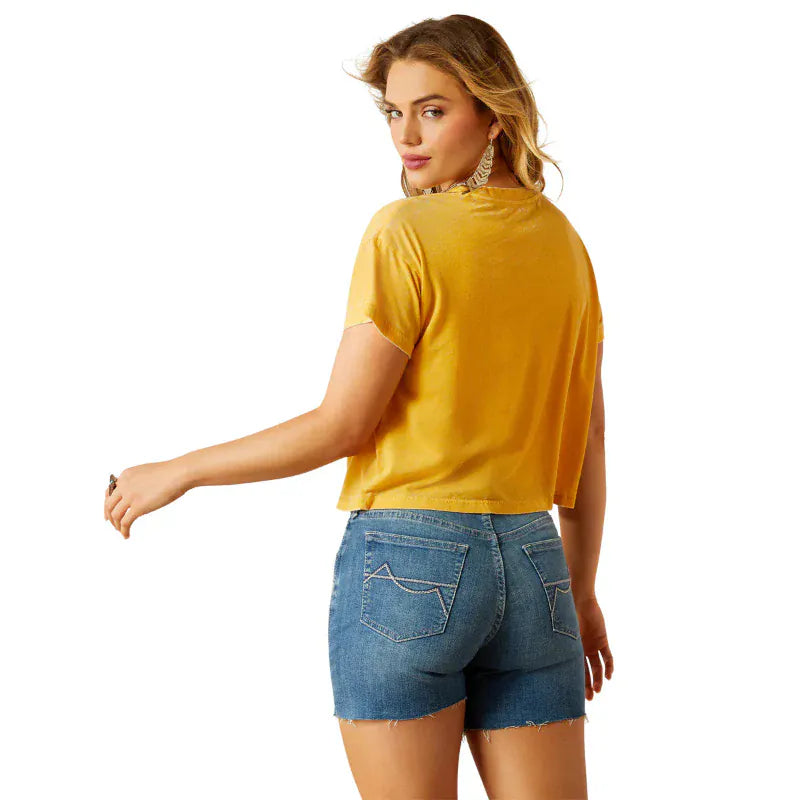 Ariat Womens Shirts Ariat Tee Womens Gold Rush Cropped