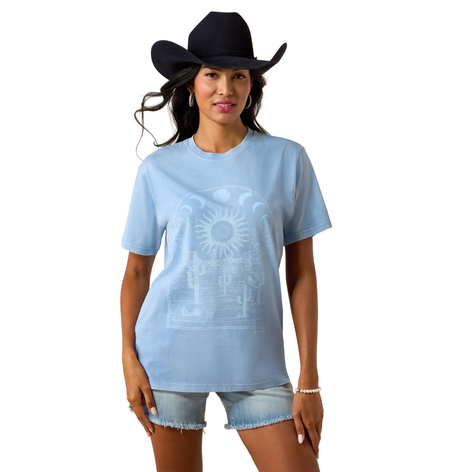Ariat Womens Shirts XS / Blue Mineral Wash Ariat Tee Womens No Longer Afraid