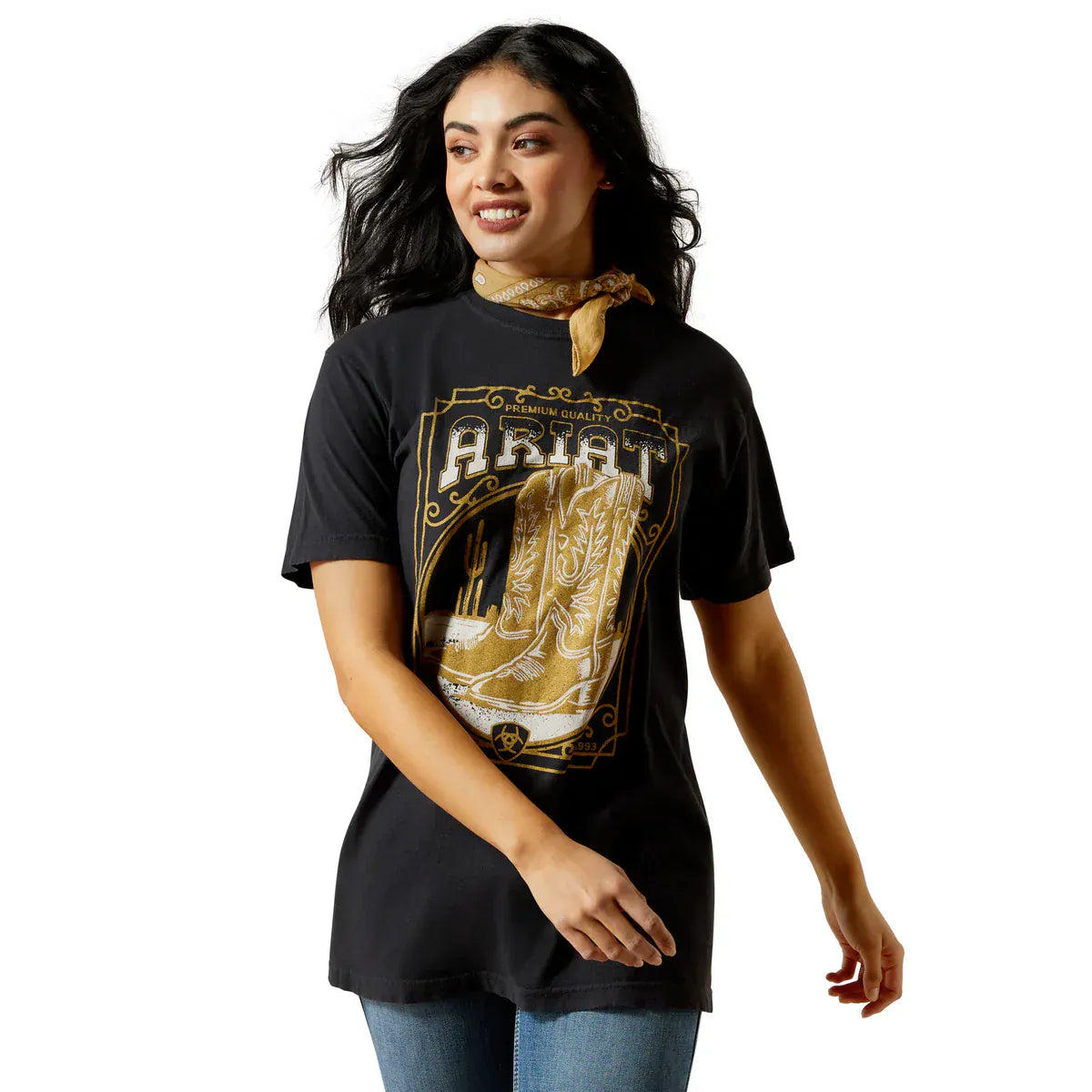 Ariat Womens Shirts XS / Vintage Black Ariat Tee Womens Boot Cloche