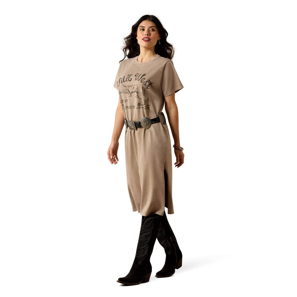 Ariat Womens Shorts- Skirts - Dresses XS / Taupe Mineral Wash Ariat Dress Womens Bandito