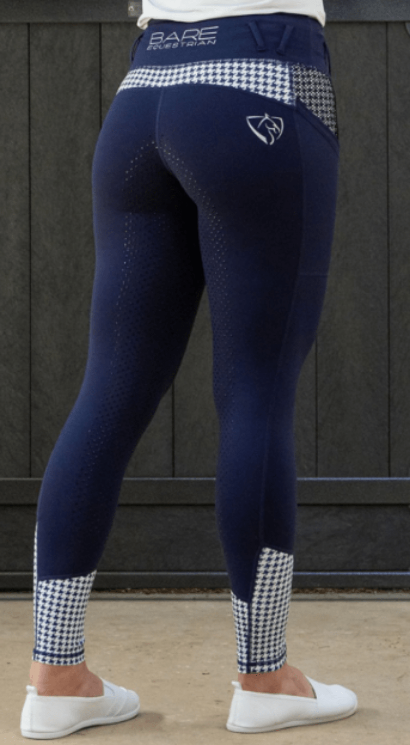Bare Equestrian Kids Jodhpurs & Breeches Bare Equestrian Tights Youth Performance Houndstooth