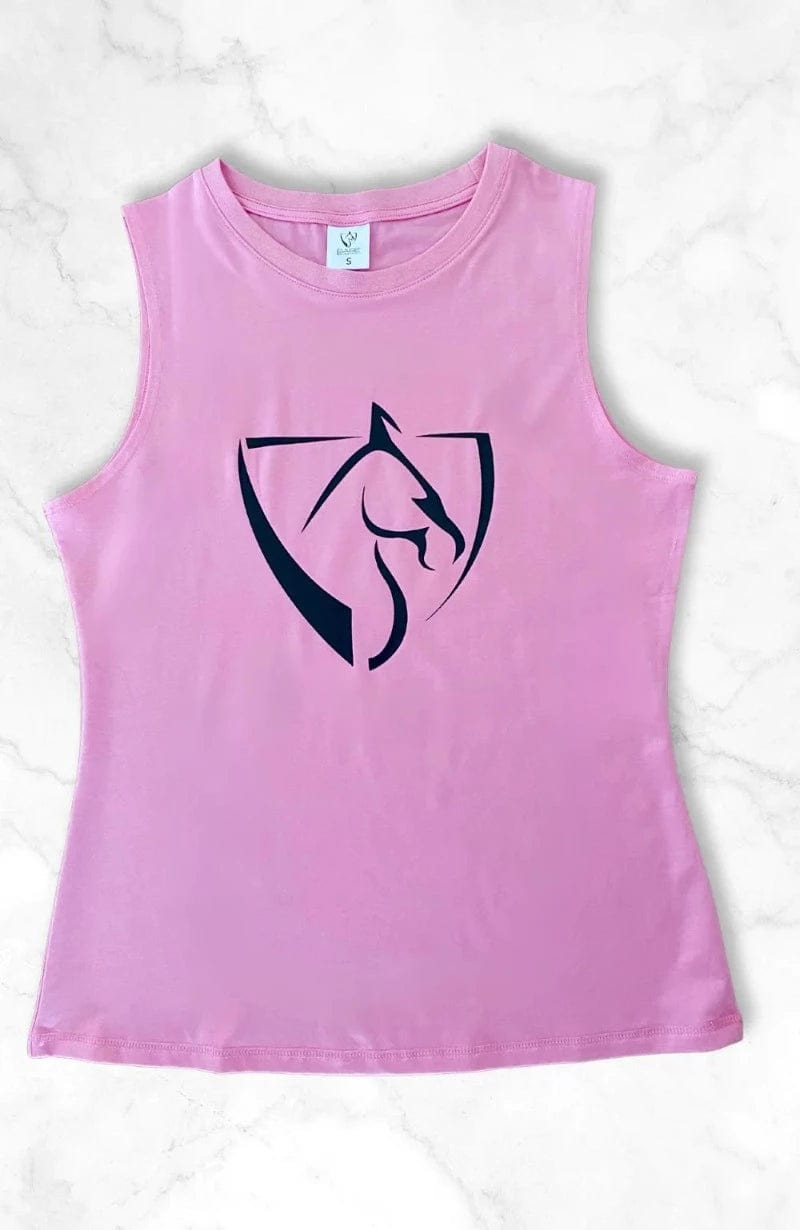 Bare Equestrian Kids Riding Tops & Jackets 8-10 Bare Equestrian Youth Pink Tank Top with Black Logo