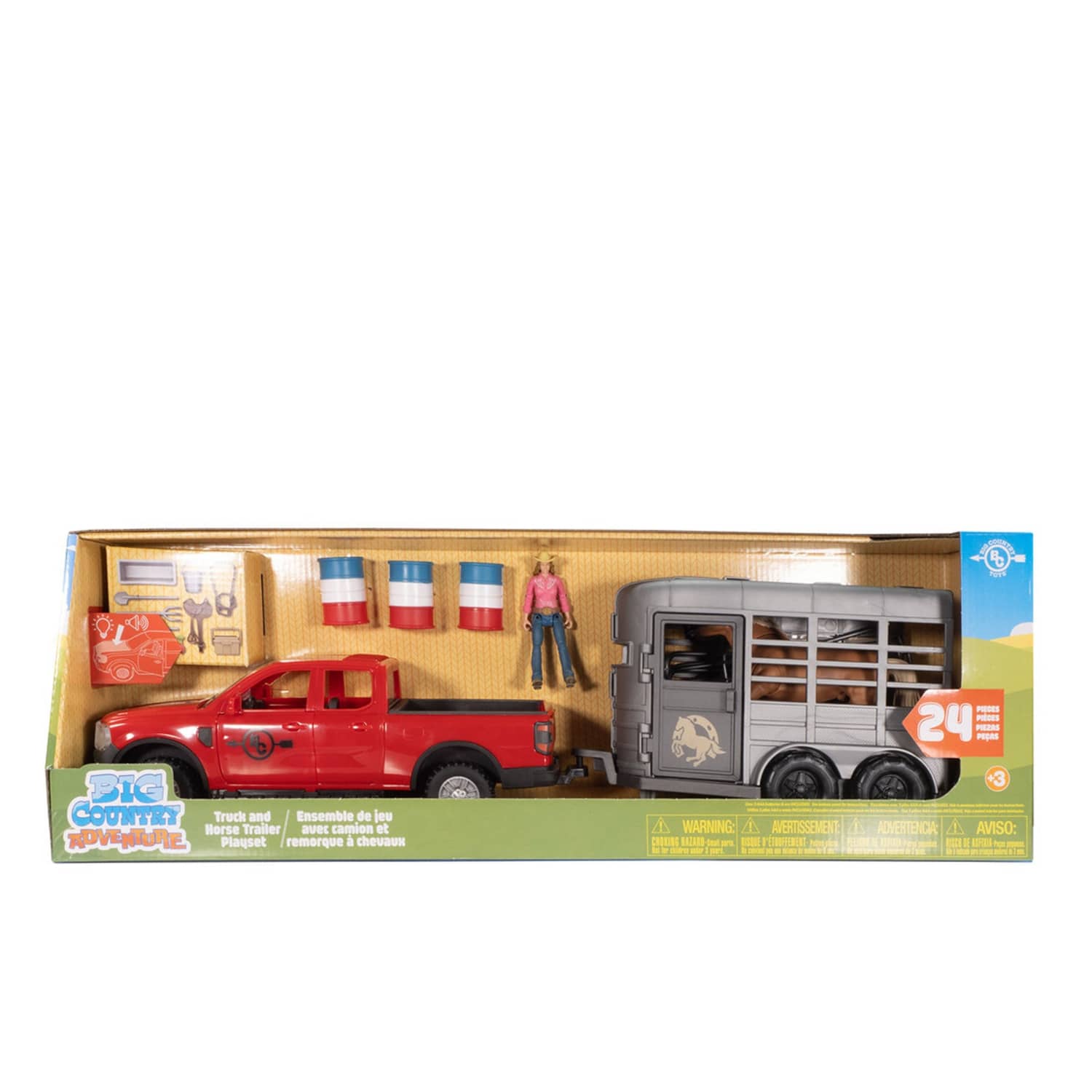 Big Country Toys Toys Big Country Toys Truck & Horse Trailer 24 Piece
