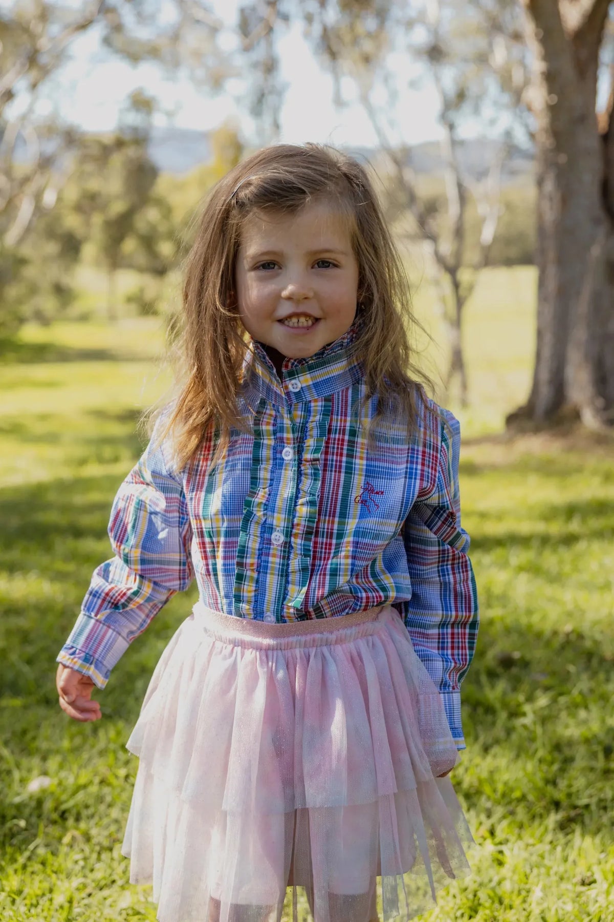 Black Colt Kids Shirts 04 / Blue Rainbow Black Colt Shirt Girls Kirby Check