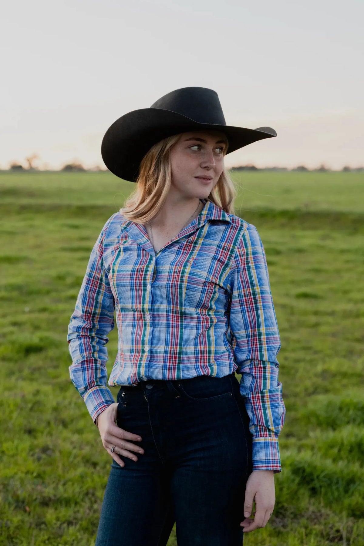 Black Colt Womens Shirts 06 / Blue Rainbow Black Colt Shirt Womens Jane Check