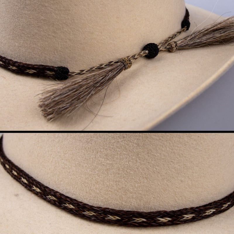 Brigalow Hat Accessories Dark Brown/White Brigalow Hat Band Natural Horsehair 3/8in