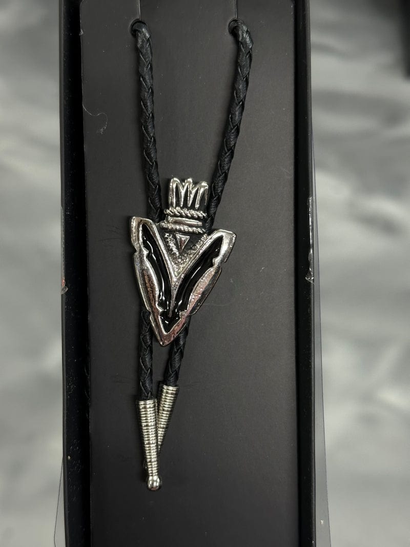 Brigalow Jewellery Brigalow Bolo Tie Arrowhead with Black Enamel Inserts