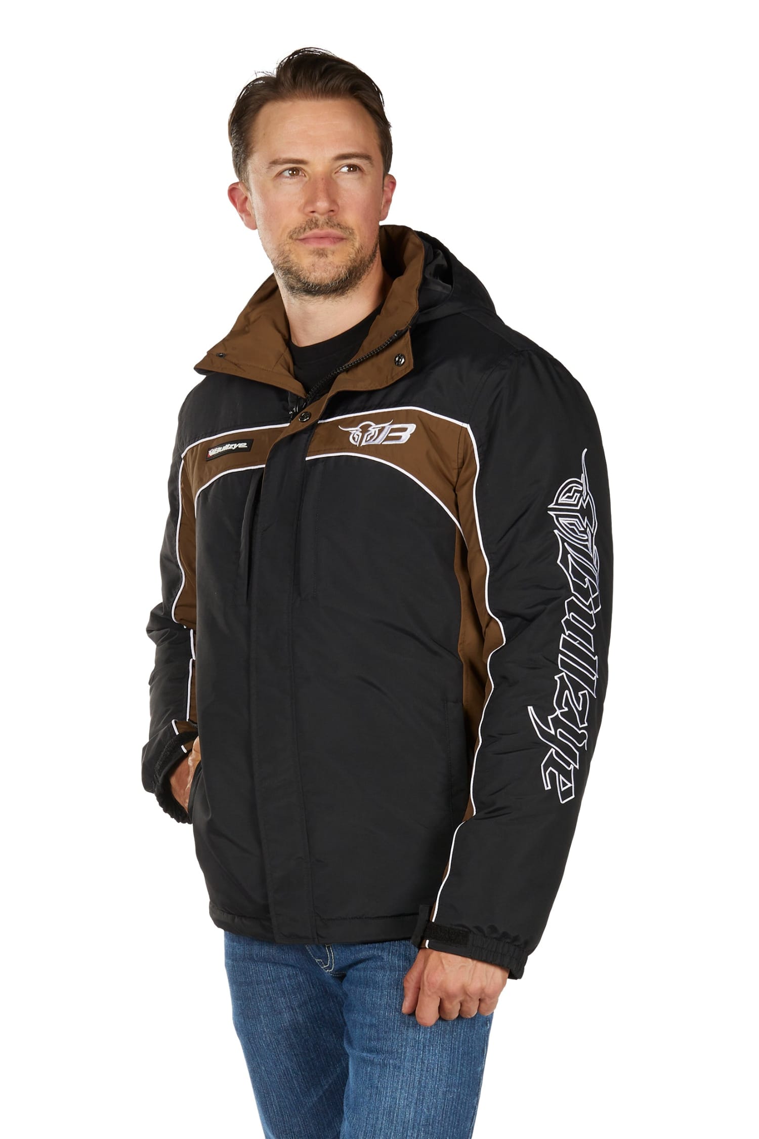 Bullzye Mens Jumpers- Jackets - Vests M / Black/Dark Tan Bullzye Jacket Mens Bazooka