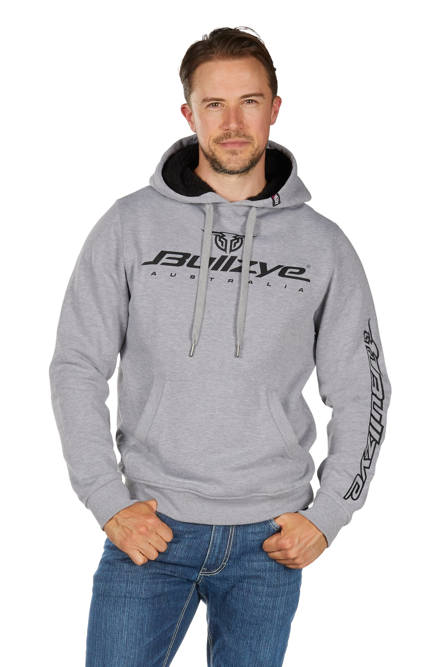 Bullzye Mens Jumpers- Jackets - Vests S / Grey Marle Bullzye Jumper Mens Determination