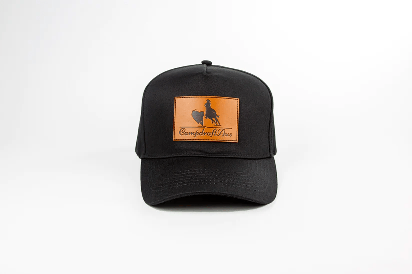 Campdraft Aus Caps Campdraft Aus Cap Black/ Leather Patch