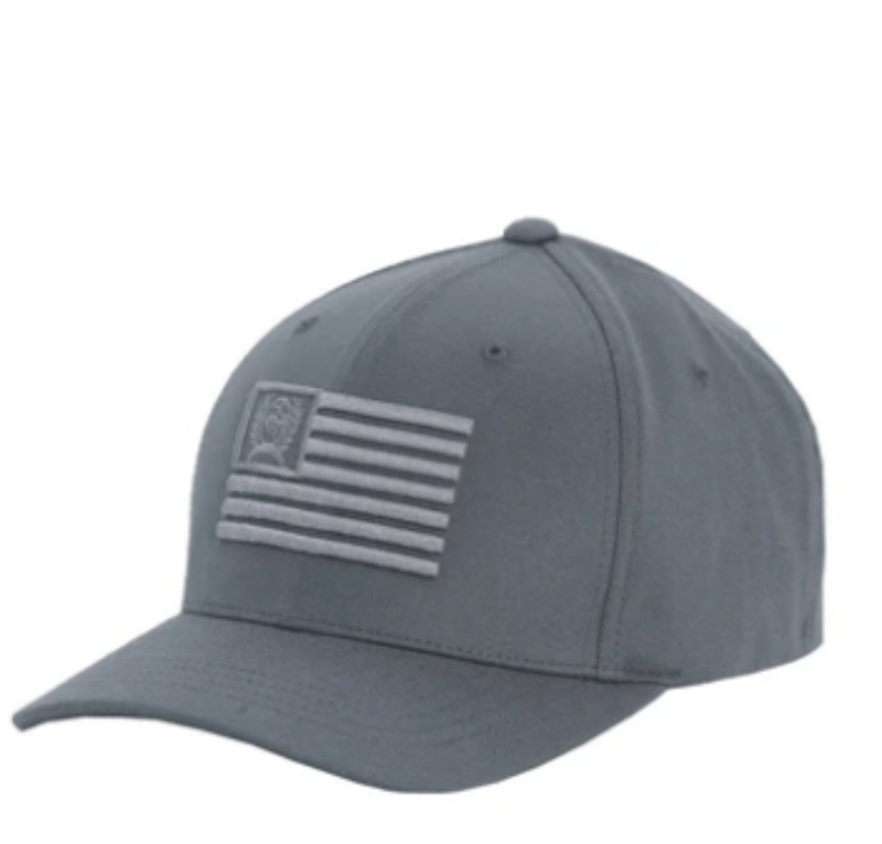 Cinch Caps L/XL / Grey Cinch Cap Flexifit Logo Flag