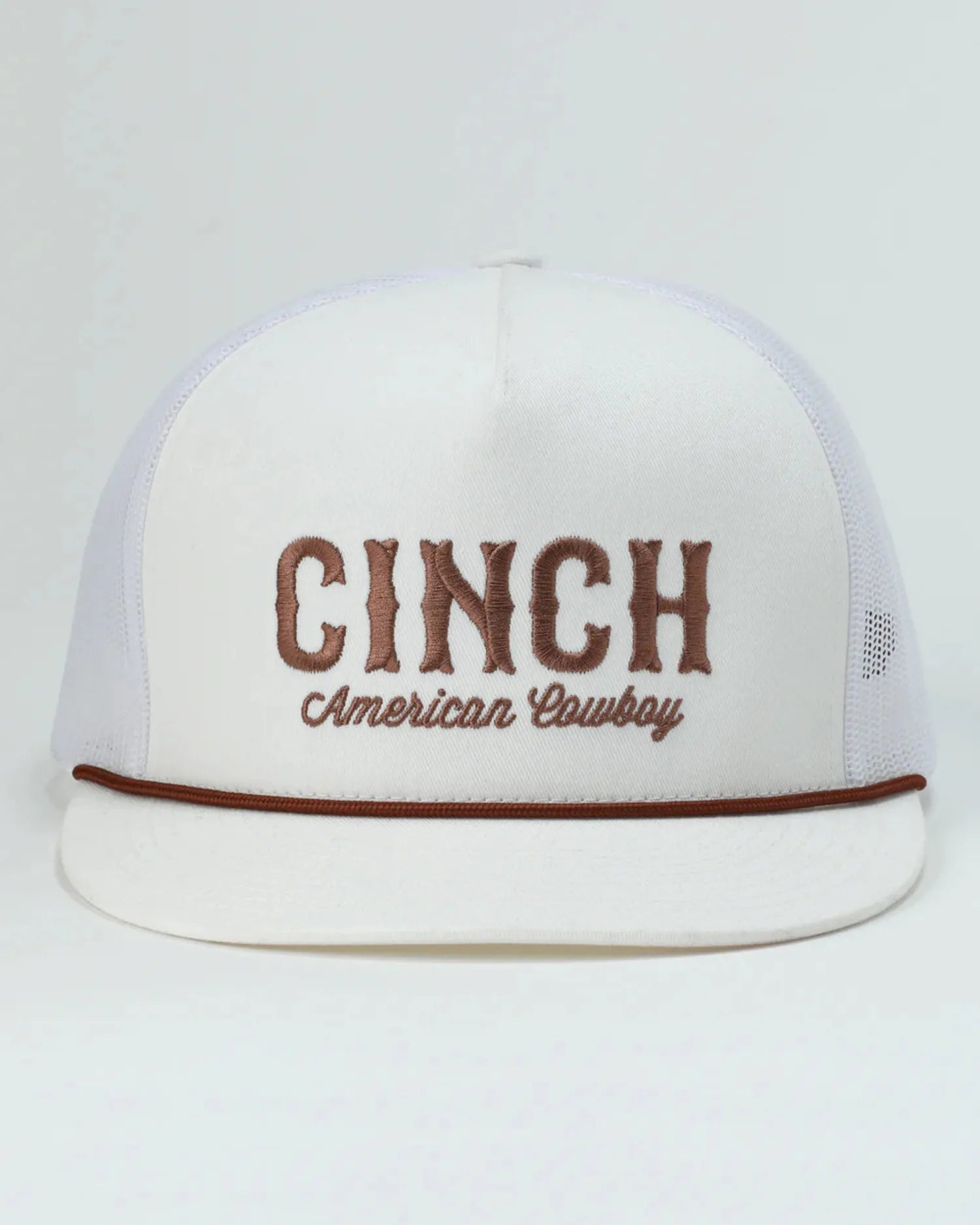 Cinch Caps White Cinch Cap Trucker Logo