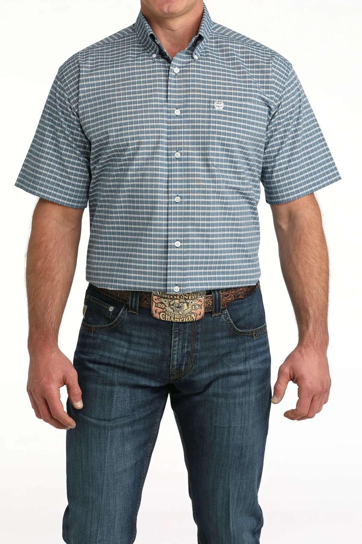 Cinch Mens Shirts S / Blue Cinch Shirt Mens Cotton Check
