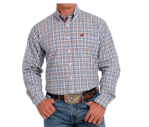 Cinch Mens Shirts S Cinch Shirt Mens Cream Plaid