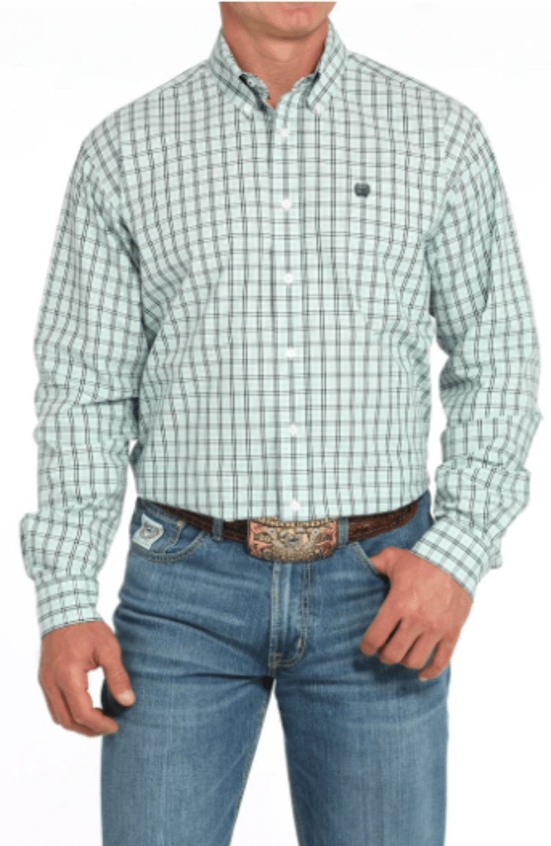 Cinch Mens Shirts S / Turquoise Cinch Shirt Mens Plaid