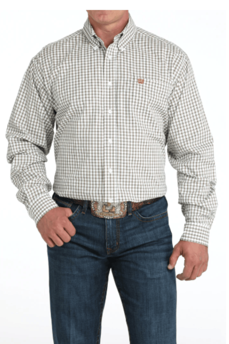 Cinch Mens Shirts S / White Cinch Shirt Mens Check