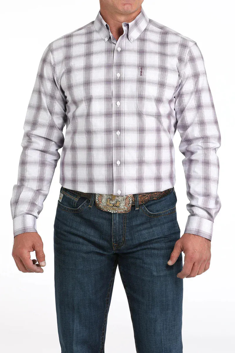 Cinch Mens Shirts S / White Cinch Shirt Mens Plaid