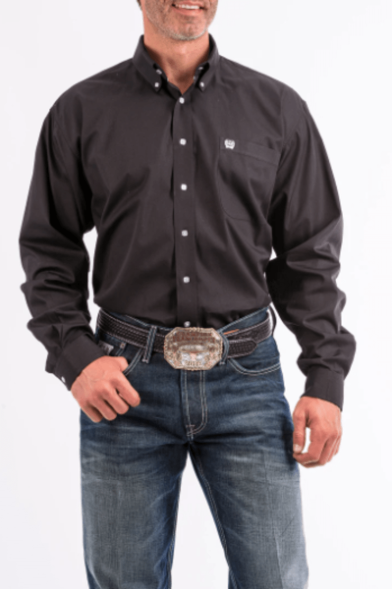 Cinch Mens Shirts XS / Black Cinch Mens Classic Fit Shirt Solid Black