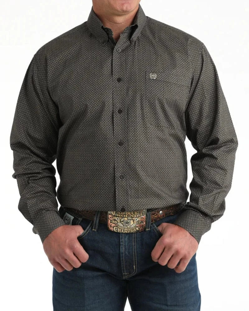 Cinch Mens Shirts XS / Brown Cinch Shirt Mens Classic Fit Stretch