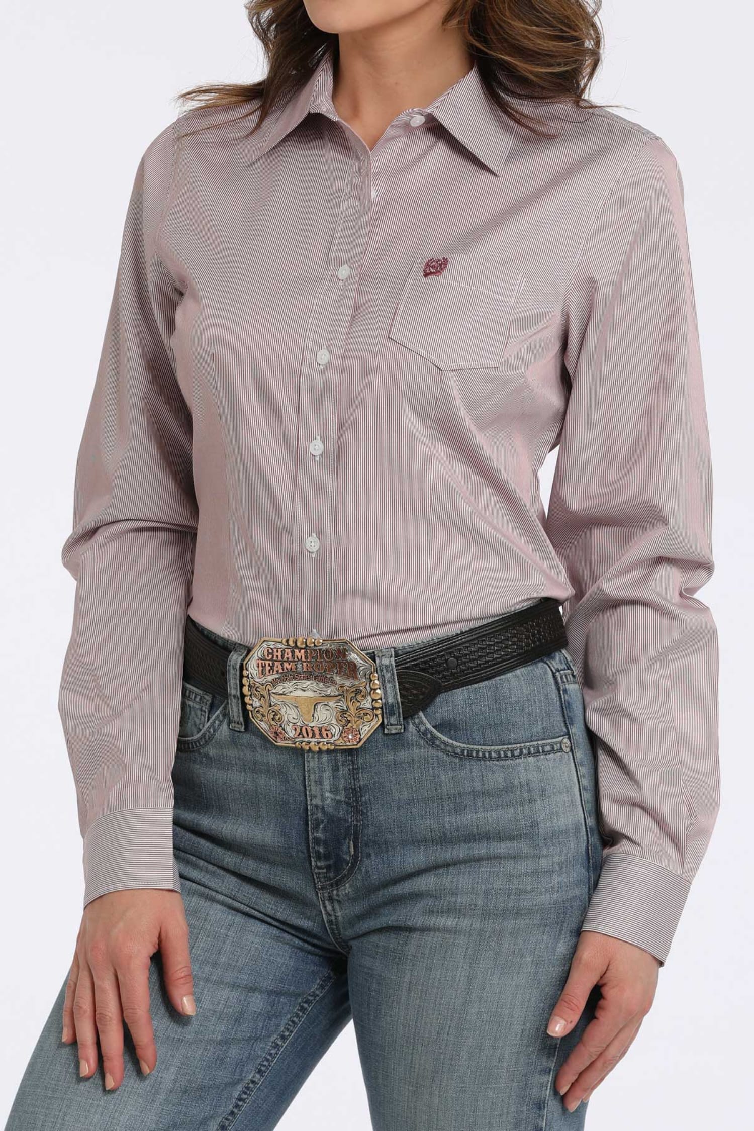 Cinch Womens Shirts S / Pink/White Cinch Shirt Womens Arena Stripe