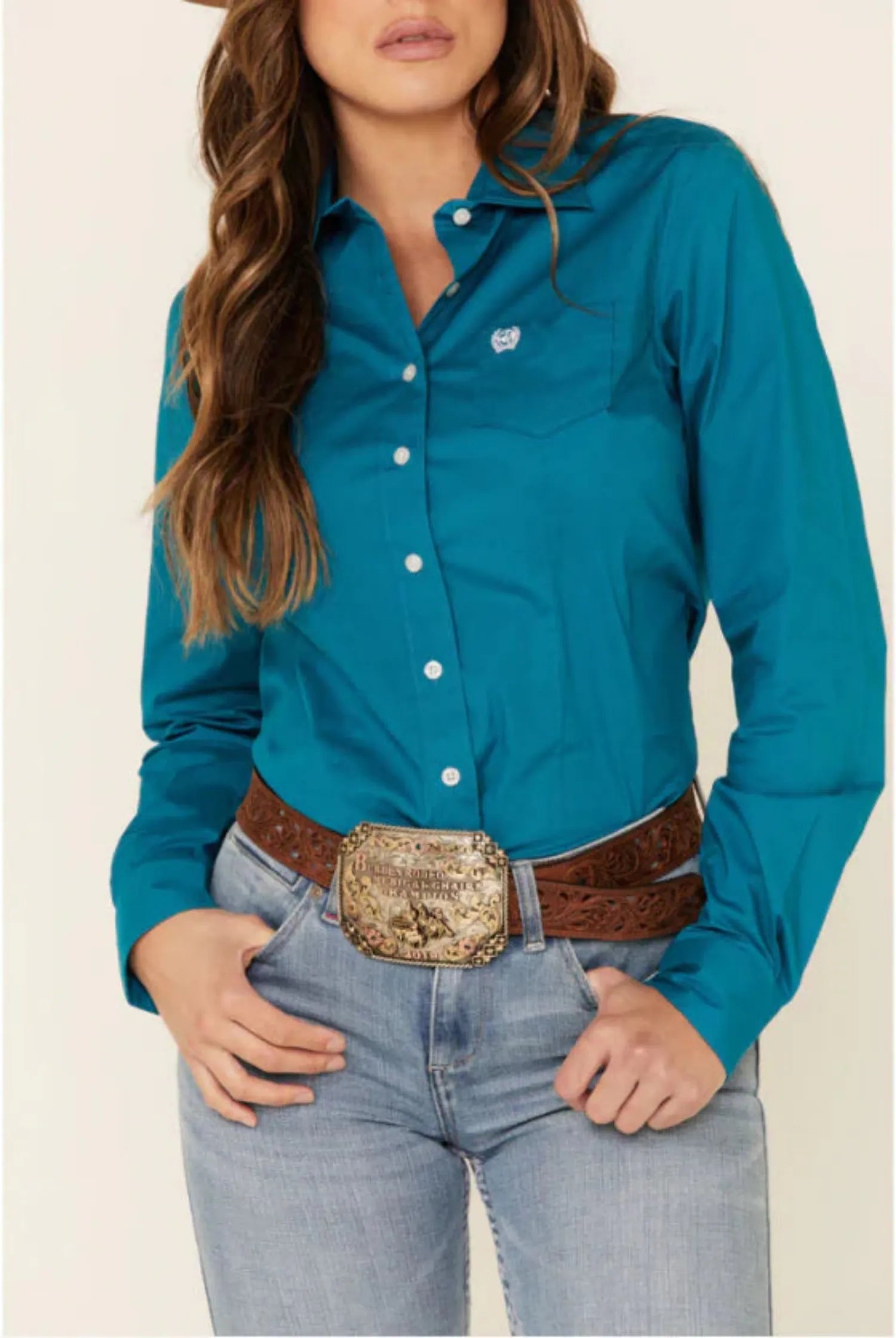 Cinch Womens Shirts XS / Teal Cinch Shirt Womens Arena Solid Teal