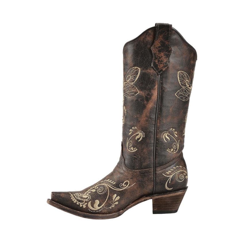 Circle G Womens Boots - Shoes Circle G Boots Womens Bone Dragonfly Embroidery